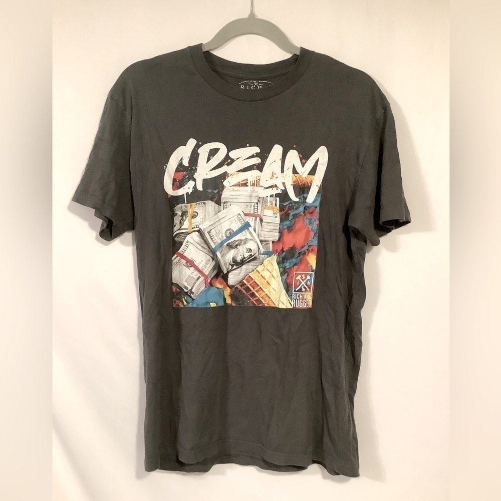 Rich & Rugged Cream Drip Grey T-Shirt